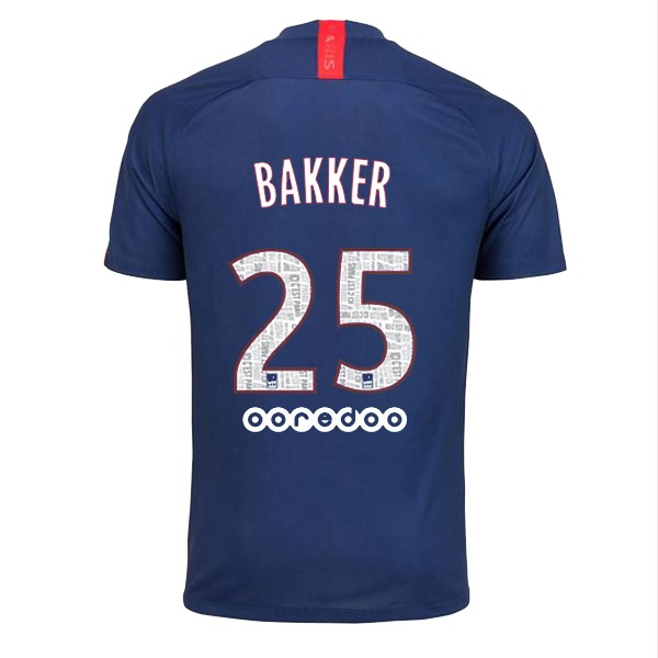 Camiseta Paris Saint Germain NO.25 Bakker 1ª 2019/20 Azul